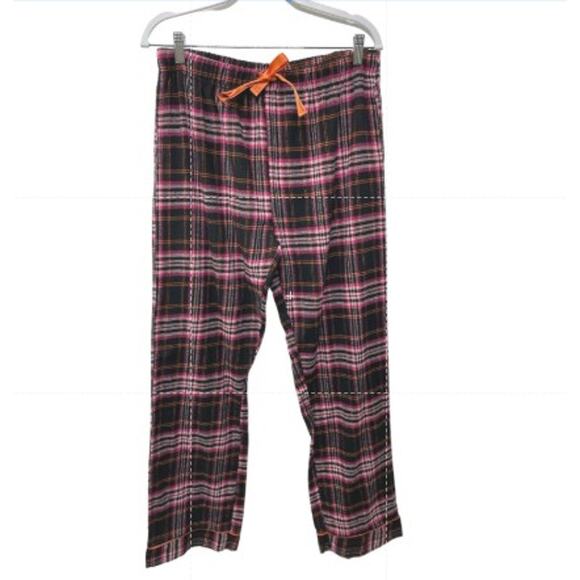 Lot 2 Bottoms Out Gal Pull On Drawstring Waist Flannel Sleep Pants Plaid Women L - Picture 11 of 16
